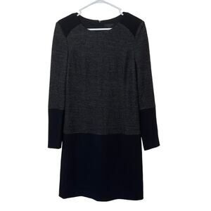 Rag & Bone Wool Blend Midi Dress Size 6 Black Gray Office Business Casual Career